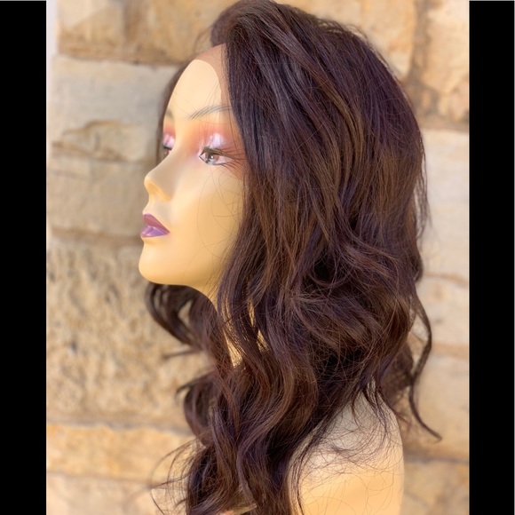 Mocha Brown Deep Waves medium Length Lace Wig